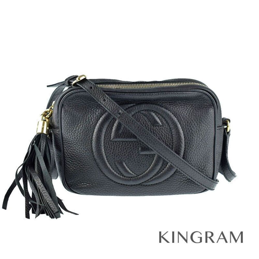 Gucci Soho Disco Bag Fringe Shoulder Black Leather